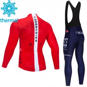 Tenue Maillot M/L + Collant à Bretelles 2021 Ineos Grenadiers Hiver Thermal Fleece N005